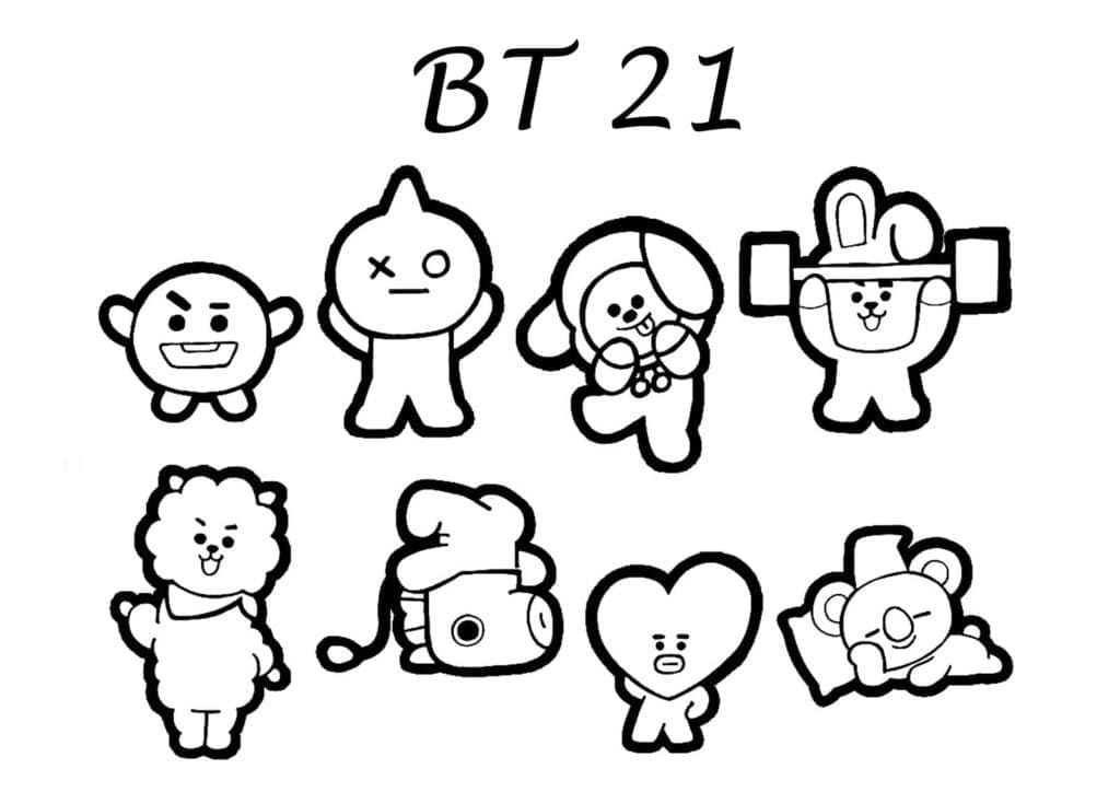 BT21 Ücretsiz Boyama Sayfası