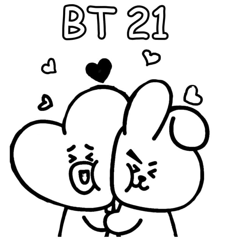 Bedava BT21 Görseli Boyama Sayfası