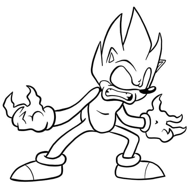 Bedava Dark Sonic Görseli Boyama Sayfası