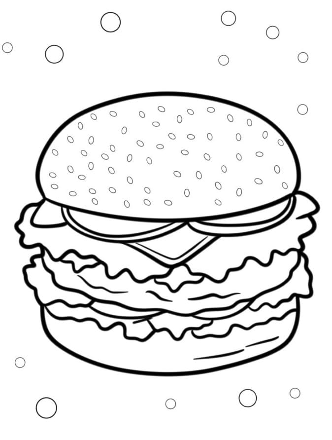 Bedava Hamburger Görseli Boyama Sayfası
