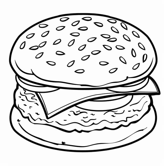 Bedava Hamburger Boyama Sayfası