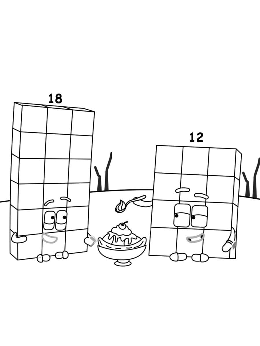 Bedava Yazdırılabilir Numberblocks boyama sayfası
