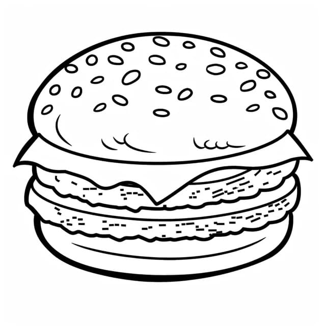 Bir Lezzetli Hamburger Boyama Sayfası