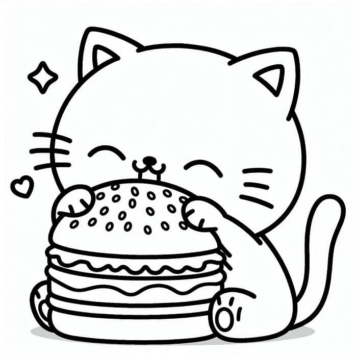 Büyük Hamburger Boyama Sayfası