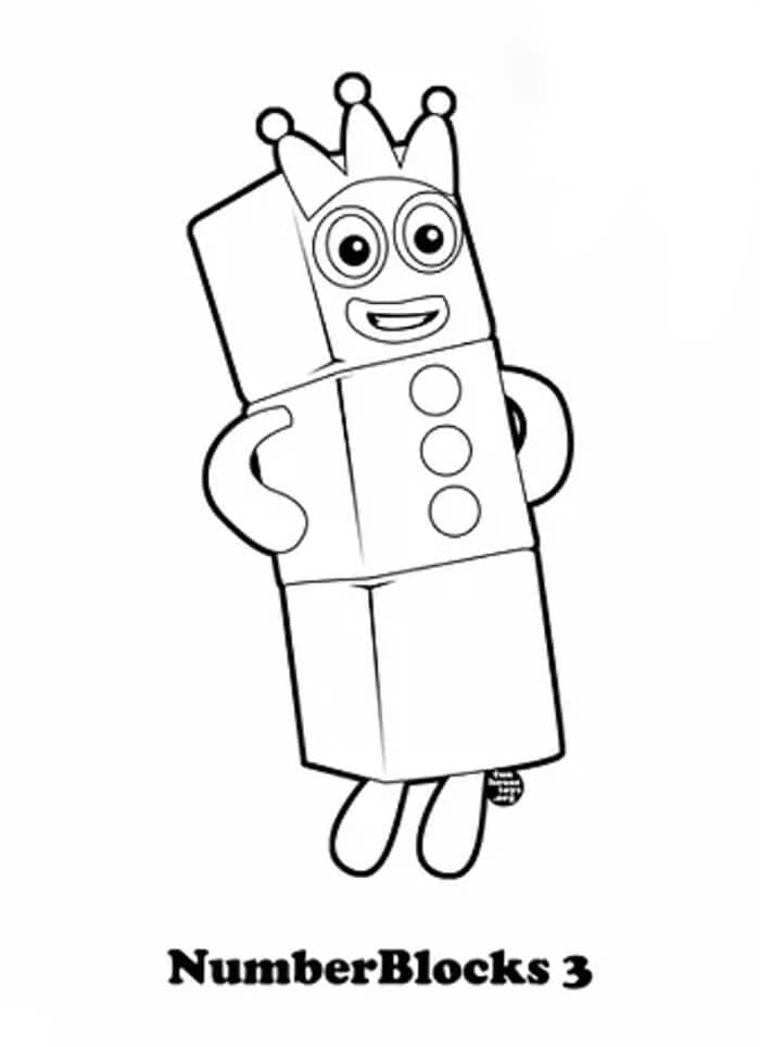 Çizgi Numberblocks boyama sayfası