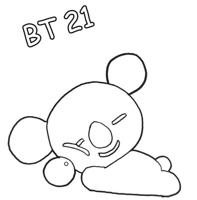 Çocuklar İçin BT21 Yazdırılabilir Boyama Sayfası