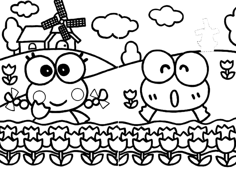 Çocuklar İçin Bedava Keroppi boyama sayfası