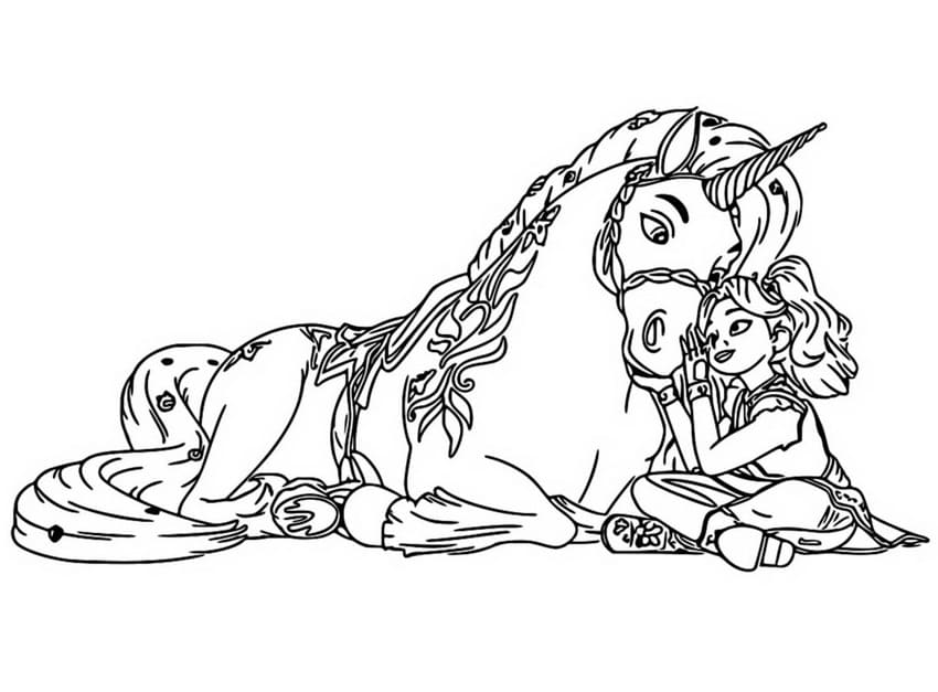 Çocuklar İçin Bedava Unicorn Akademisi Boyama Sayfası