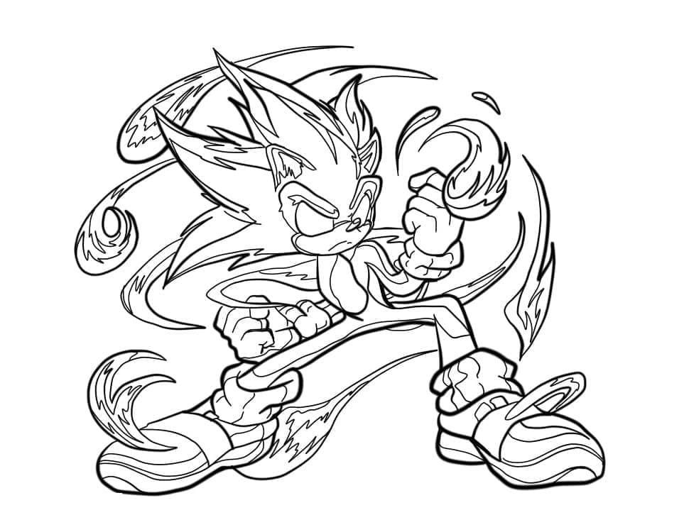 Çocuklar İçin Dark Sonic Boyama Sayfası