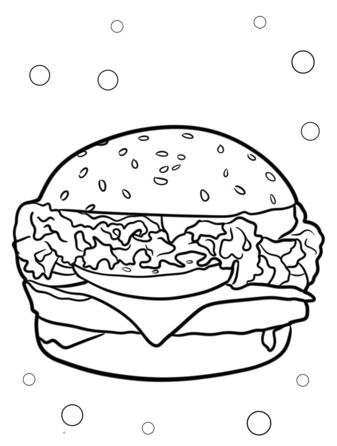 Çocuklar İçin Hamburger Boyama Sayfası