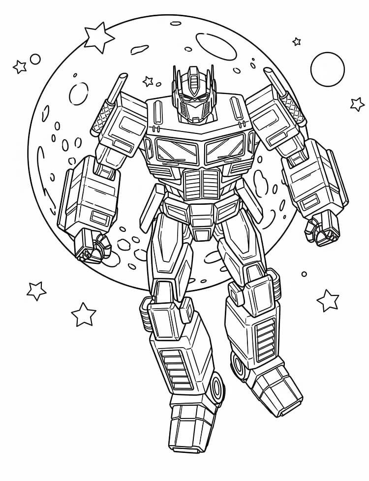 Çocuklar İçin Optimus Prime Yazdırılabilir boyama sayfası
