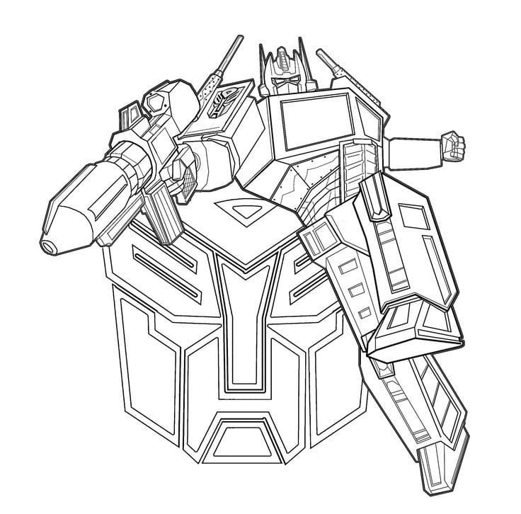 Çocuklar İçin Optimus Prime boyama sayfası