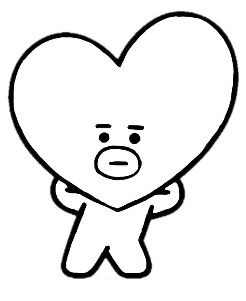 Çocuklar İçin Ücretsiz BT21 Boyama Sayfası