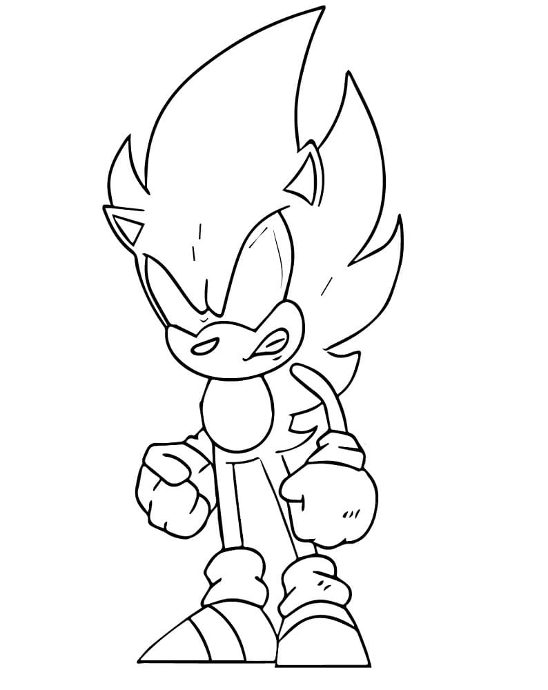 Çocuklar İçin Ücretsiz Dark Sonic Boyama Sayfası