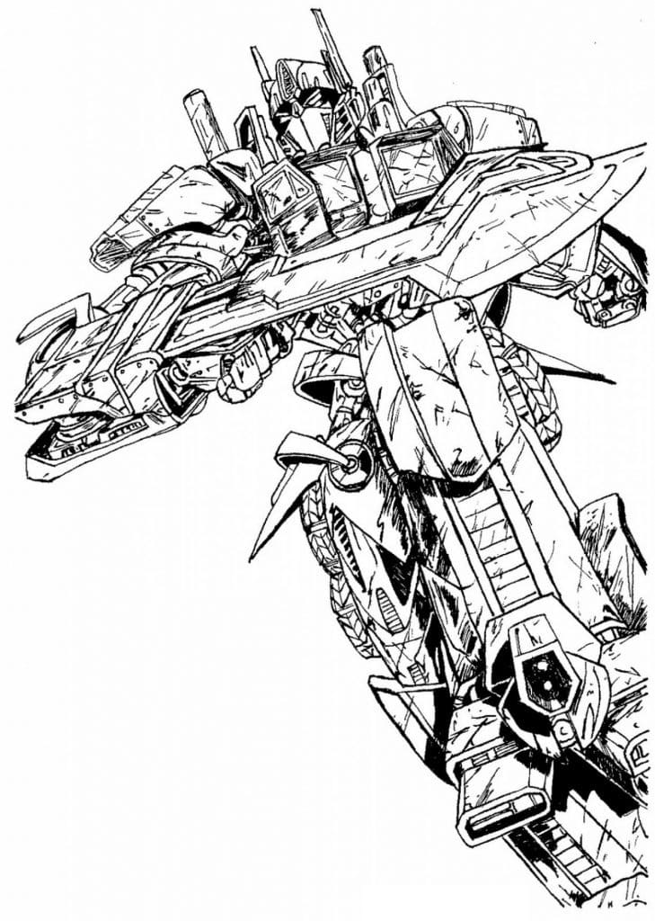 Çocuklar İçin Ücretsiz Optimus Prime boyama sayfası