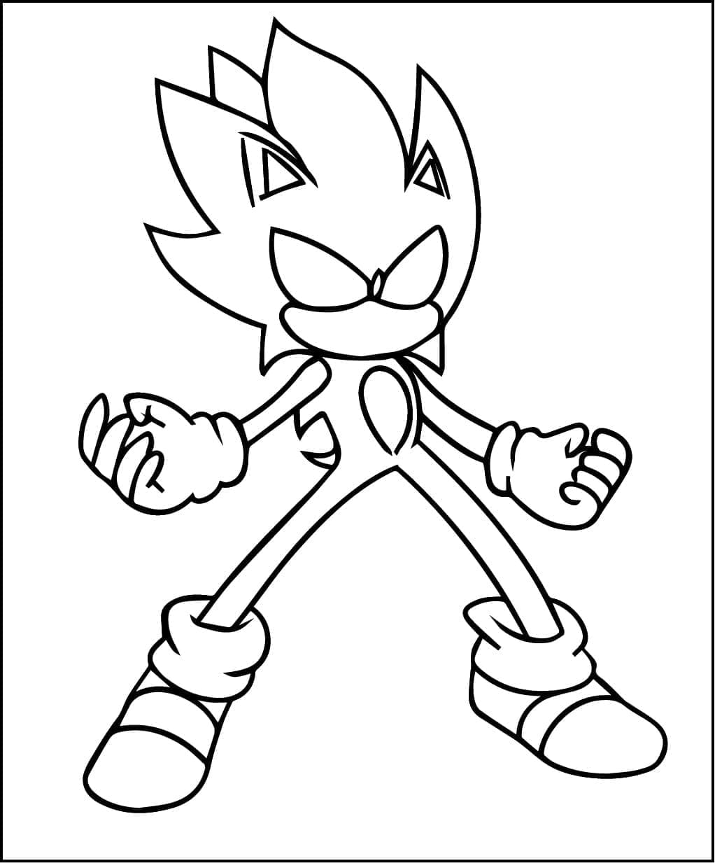 Çocuklar İçin Yazdırılabilir Dark Sonic Boyama Sayfası