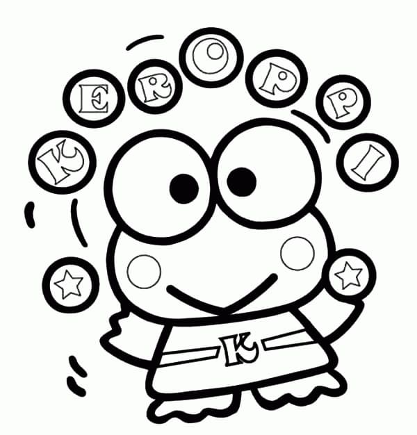 Çocuklar İçin Yazdırılabilir Keroppi boyama sayfası