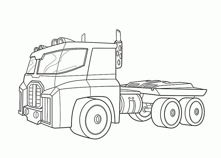 Çocuklar İçin Yazdırılabilir Optimus Prime boyama sayfası