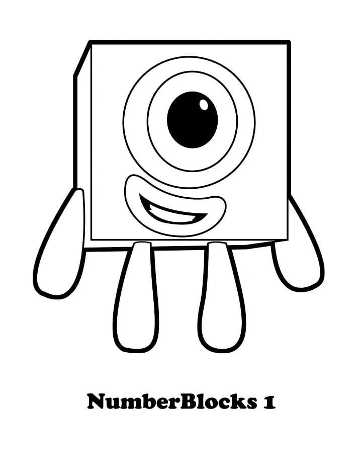 Çok Sevimli Numberblocks boyama sayfası