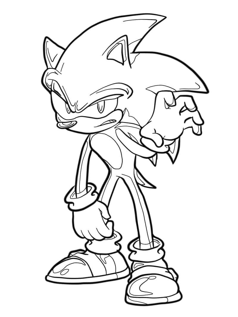 Dark Sonic Ücretsiz Boyama Sayfası