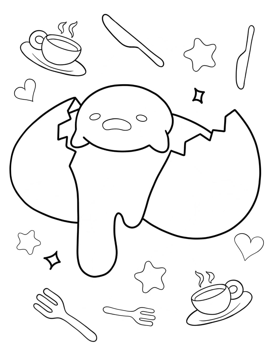 Gudetama (1) boyama sayfası