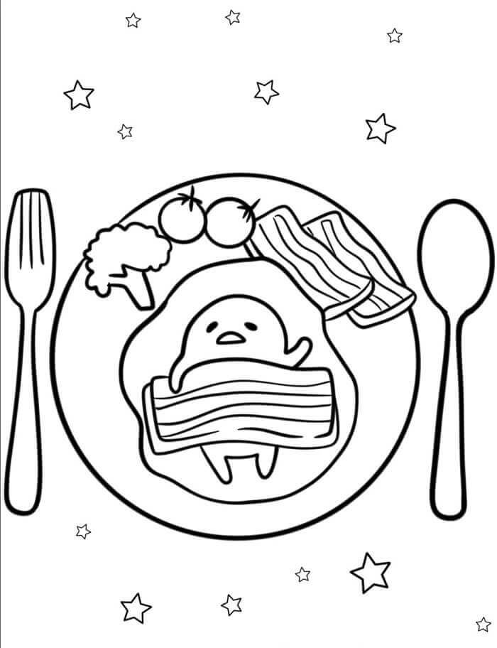 Gudetama Sanrio boyama sayfası