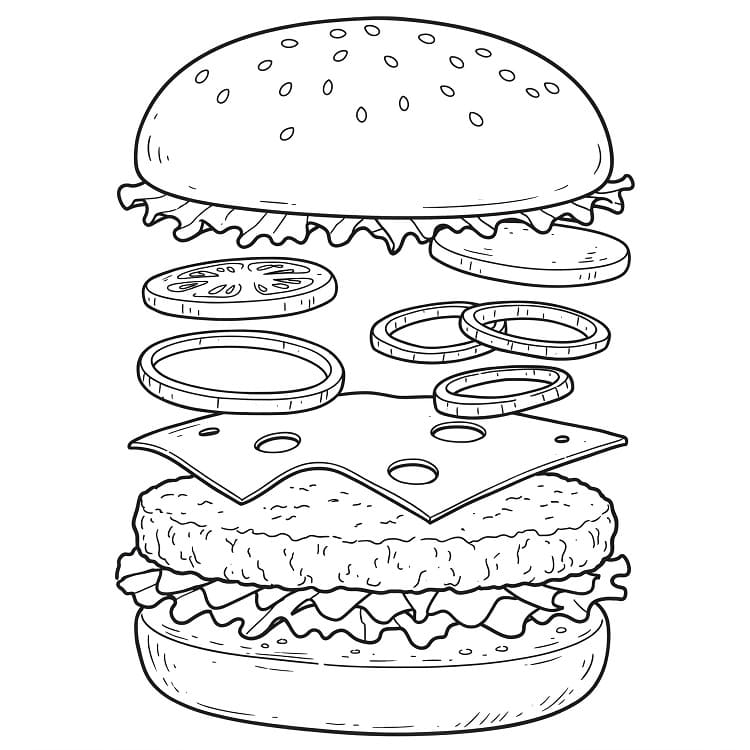 Hamburger (5) Boyama Sayfası