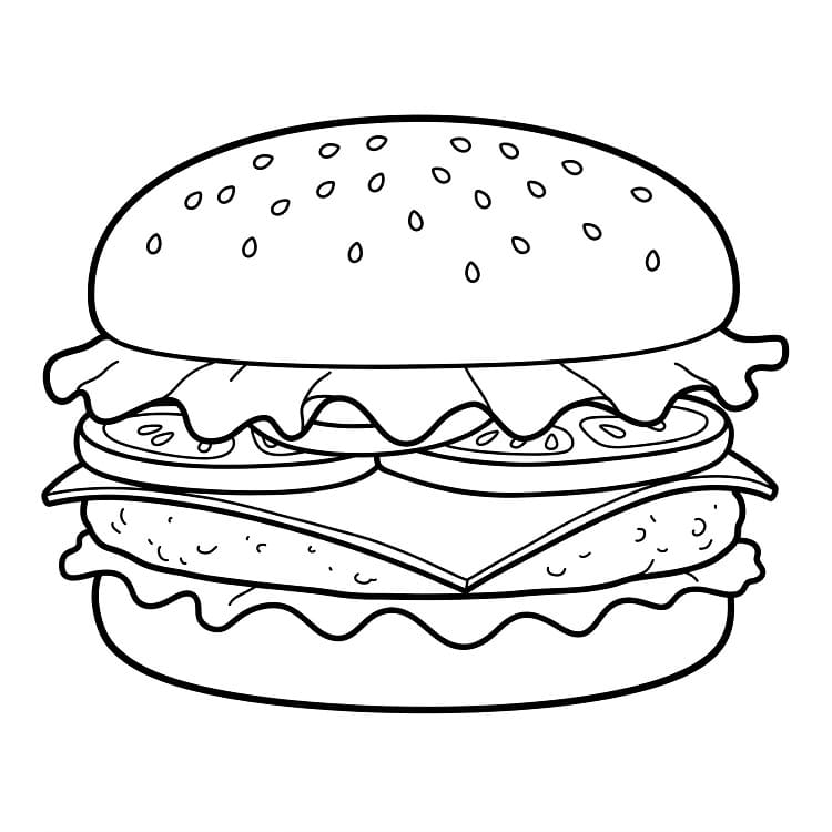 Hamburger (6) Boyama Sayfası
