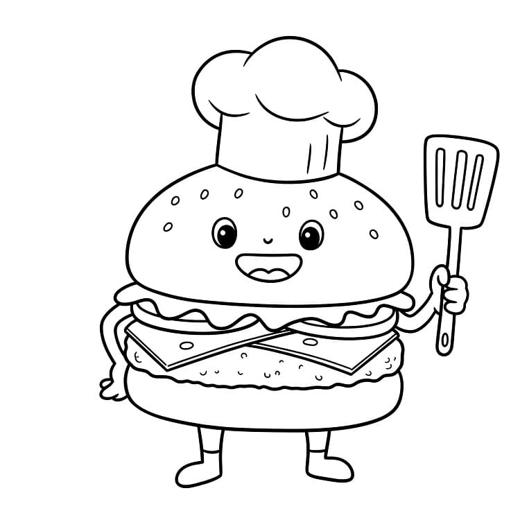 Hamburger (7) Boyama Sayfası