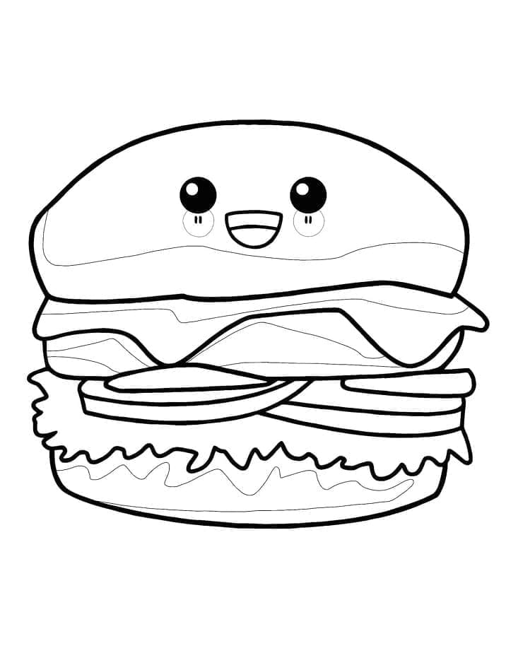 Hamburger Ücretsiz Resmi Boyama Sayfası