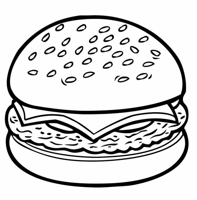 Hamburger Yazdırma Boyama Sayfası
