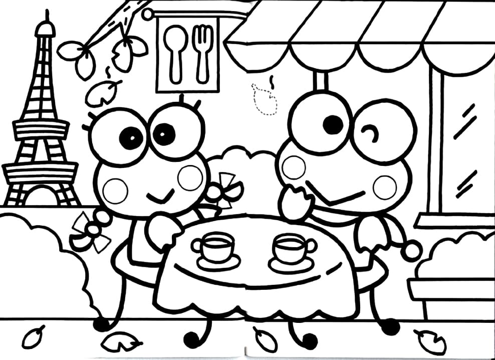 Keroppi Sanrio boyama sayfası