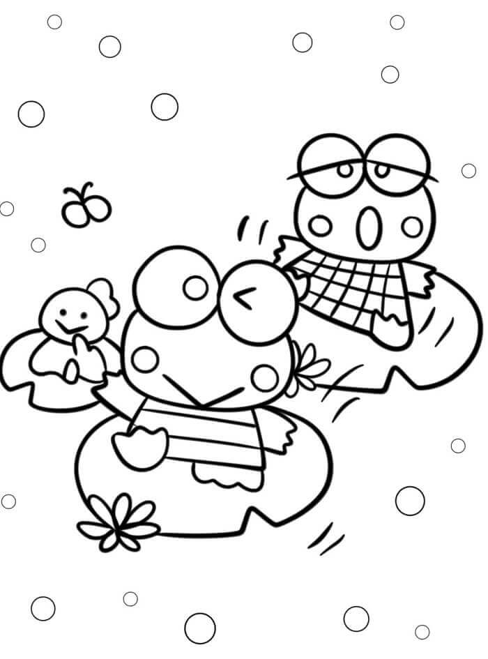 Keroppi Yazdırılabilir Ücretsiz boyama sayfası