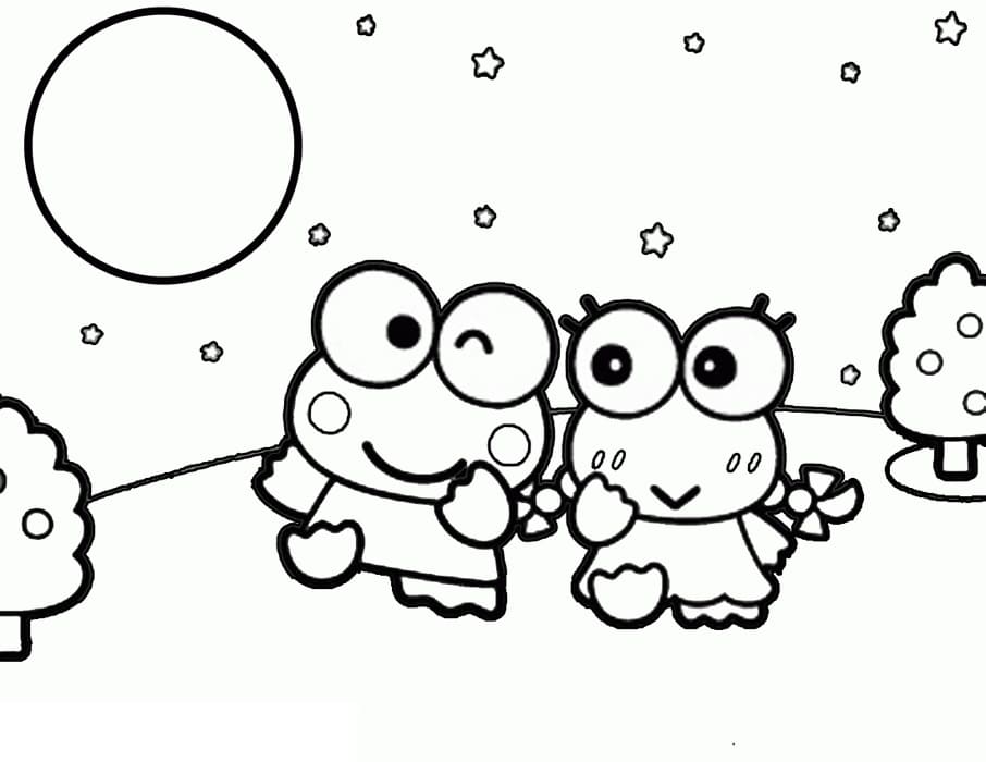 Keroppi Yazdırma boyama sayfası