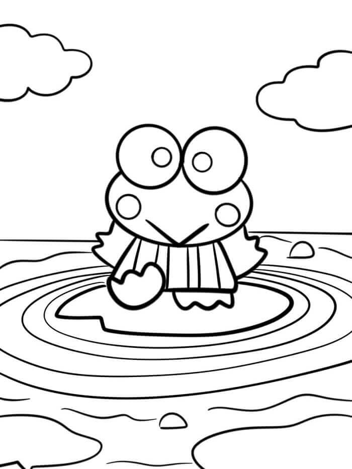 Komik Keroppi boyama sayfası