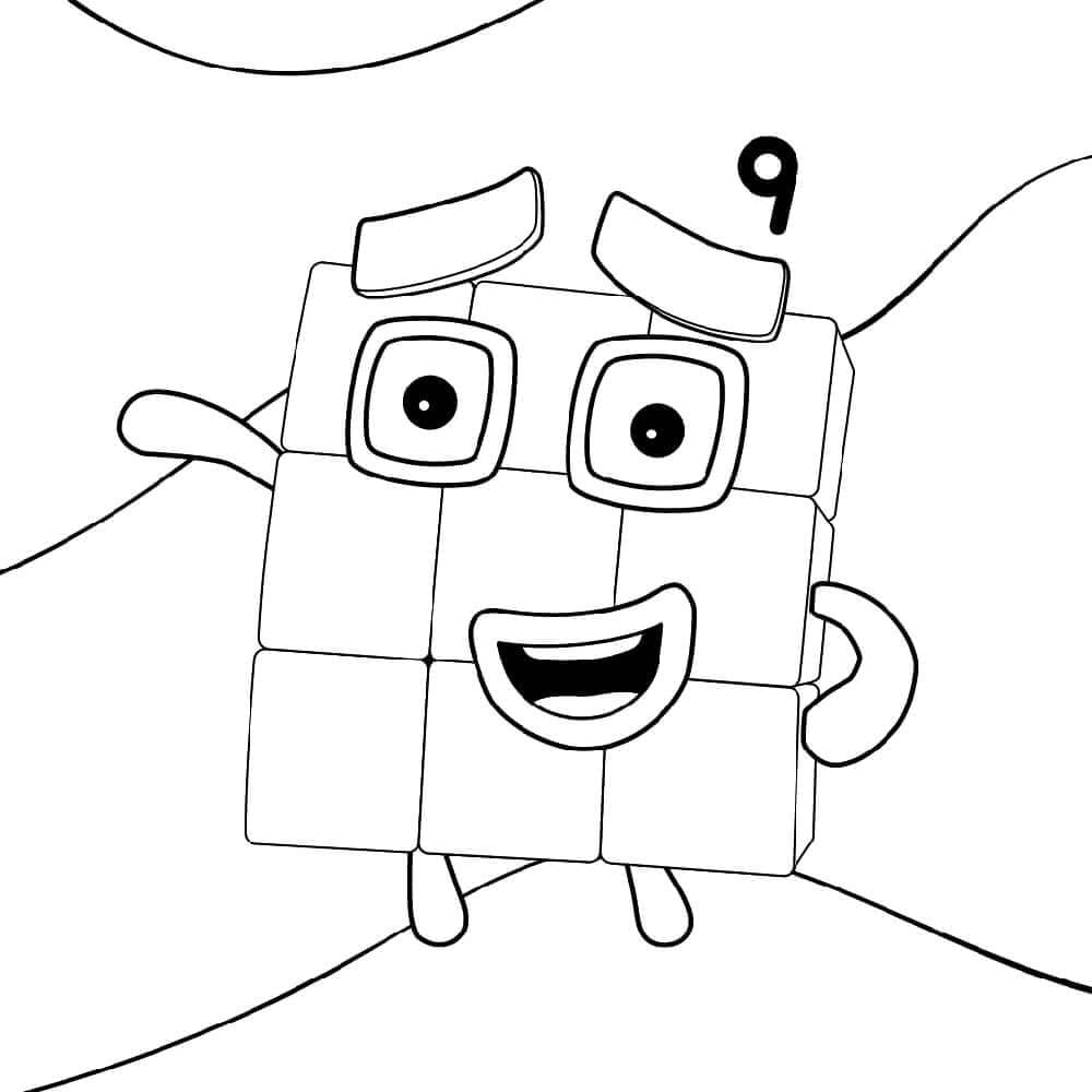 Komik Numberblocks boyama sayfası