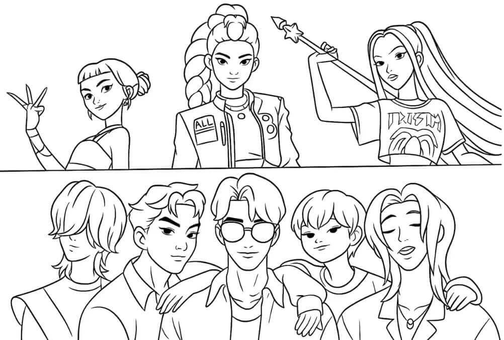 Kpop Demon Hunters (3) boyama sayfası