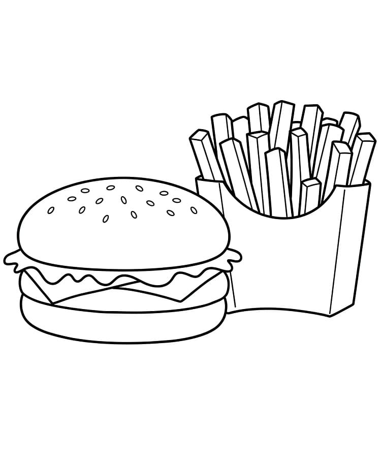 Lezzetli Hamburger Boyama Sayfası