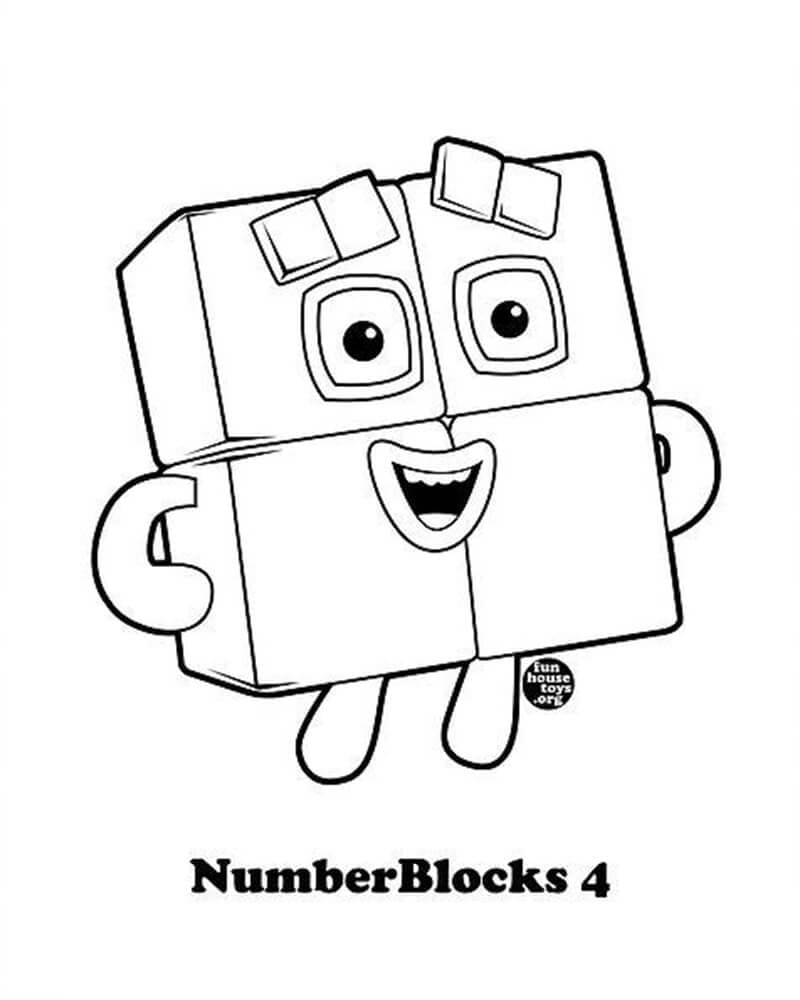 Numberblocks Çizgi boyama sayfası