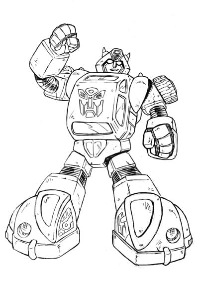 Robot Bumblebee boyama sayfası