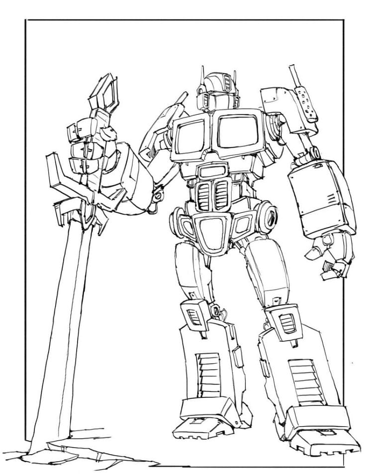 Robot Optimus Prime boyama sayfası