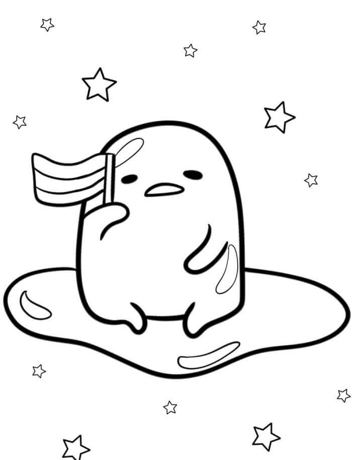 Tatlı Gudetama boyama sayfası