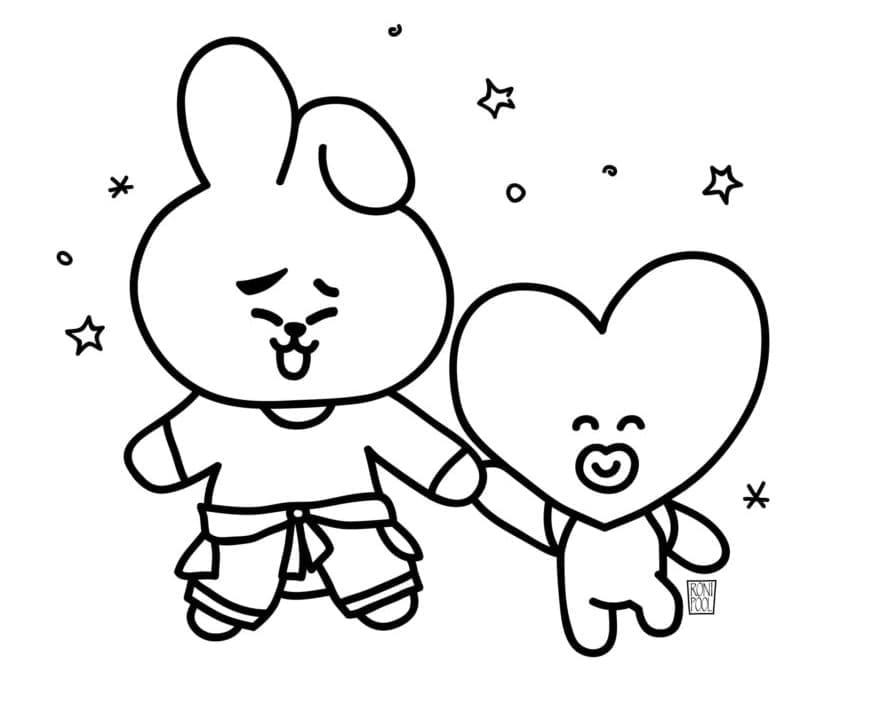 Ücretsiz BT21 Boyama Sayfası