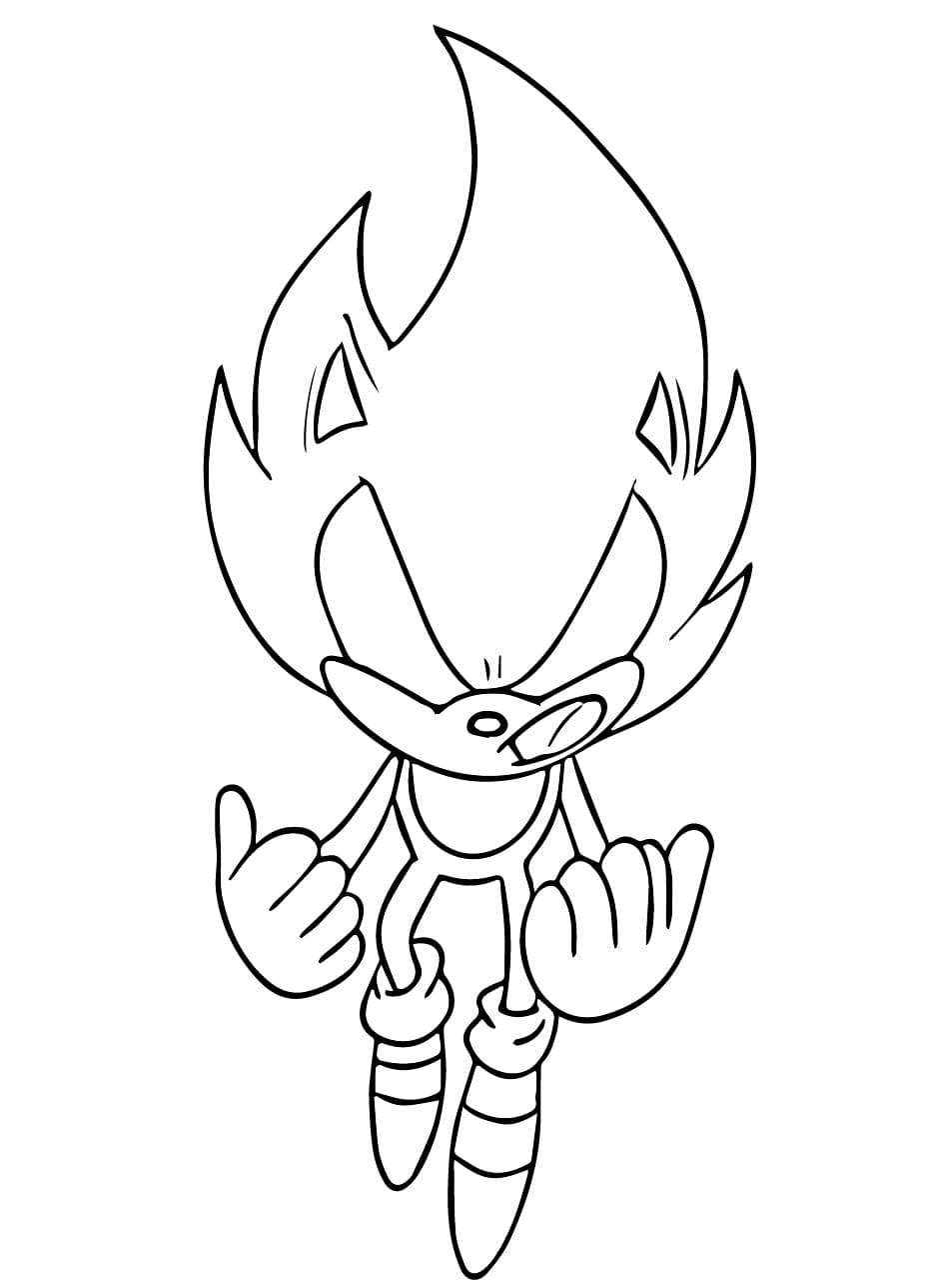 Ücretsiz Dark Sonic Görseli Boyama Sayfası