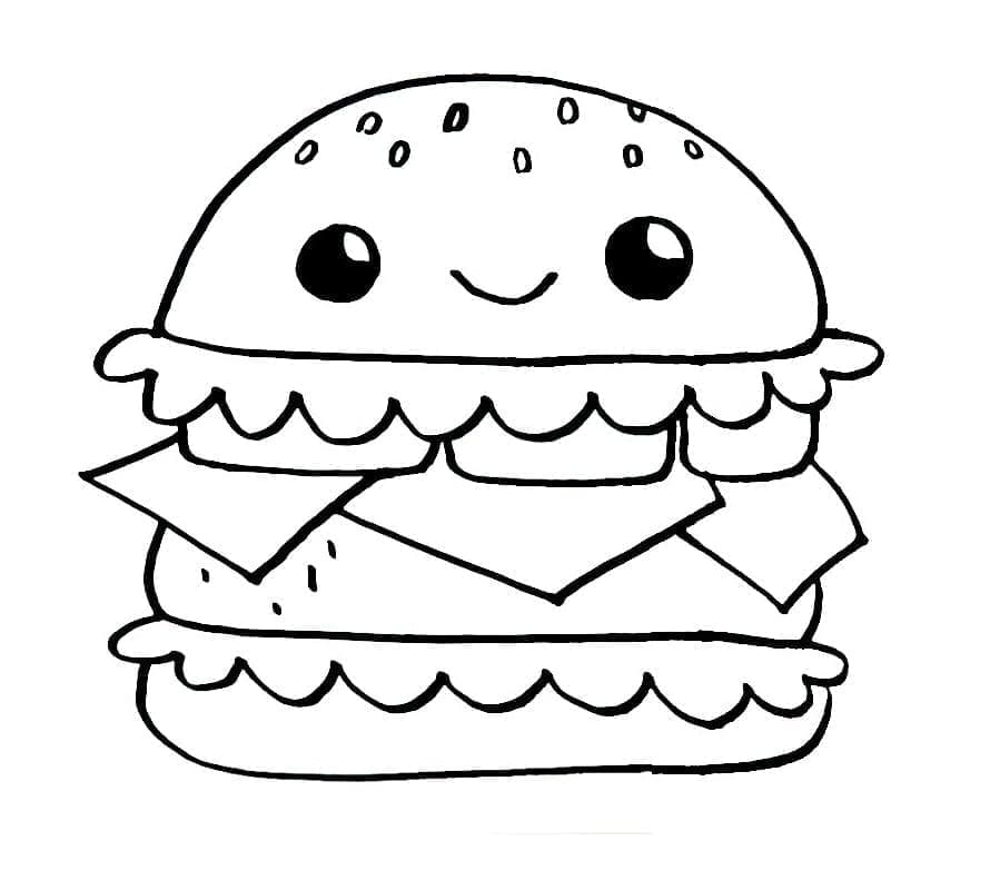 Ücretsiz Hamburger Görseli Boyama Sayfası