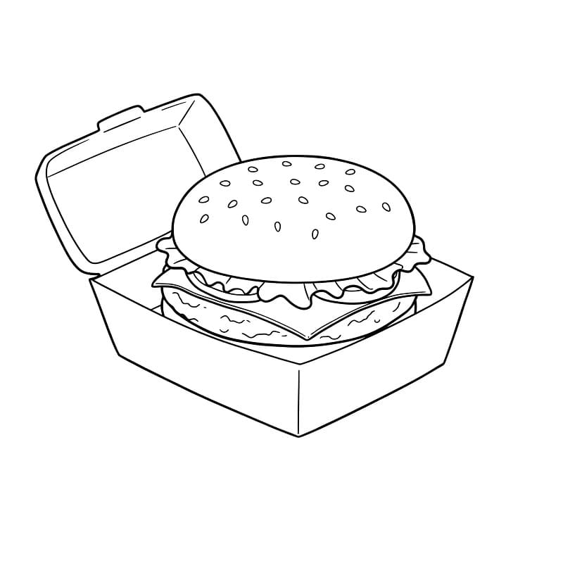 Ücretsiz Hamburger Boyama Sayfası