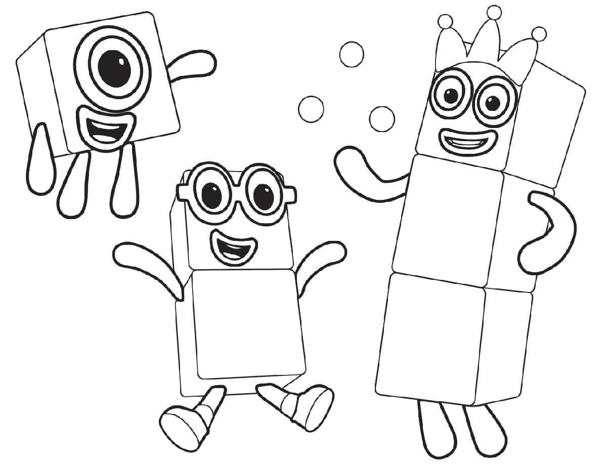 Ücretsiz Numberblocks boyama sayfası