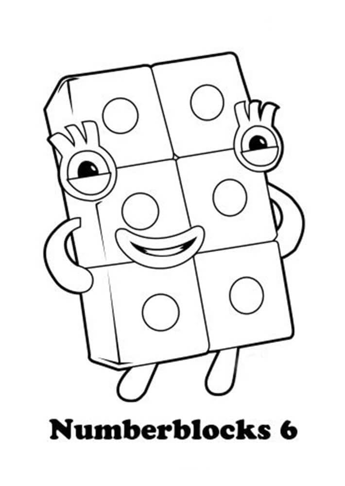 Yazdırılabilir Bedava Numberblocks boyama sayfası