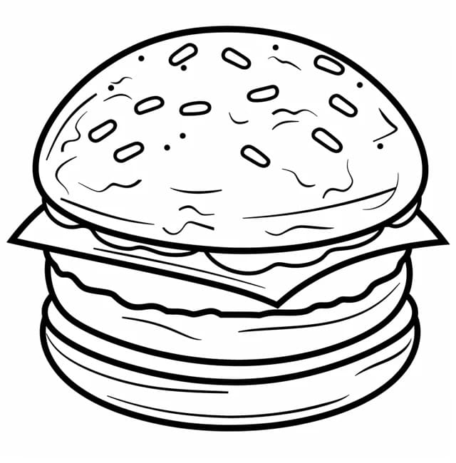 Yazdırılabilir Hamburger Boyama Sayfası