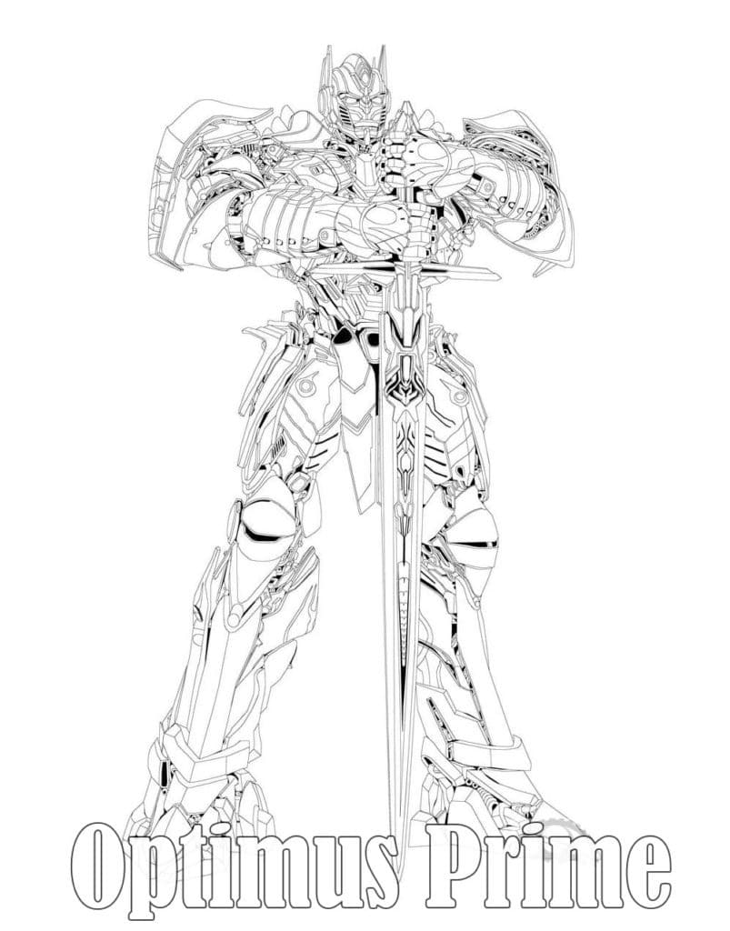 Yazdırılabilir Optimus Prime boyama sayfası